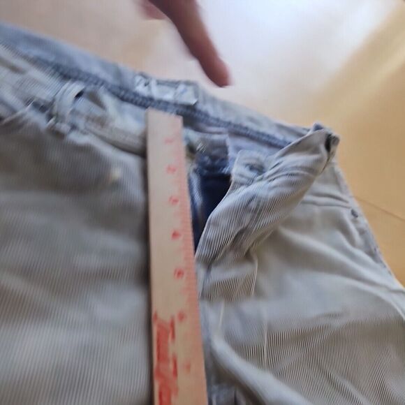 Free‎ People Women’s Cream/Denim Wash Thin Corduroy Pants Size 26  Low Rise GUC! - Picture 5 of 8